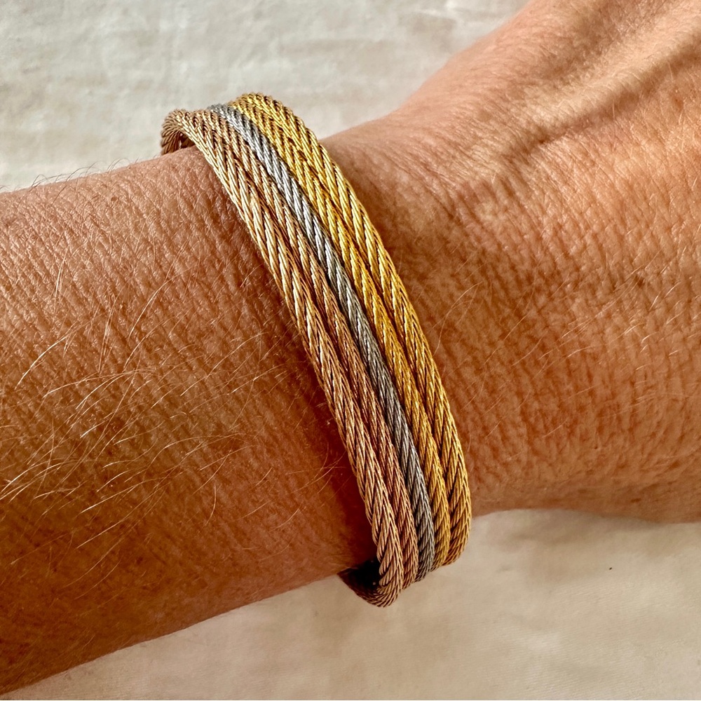 ALOR tri-color cuff bracelet